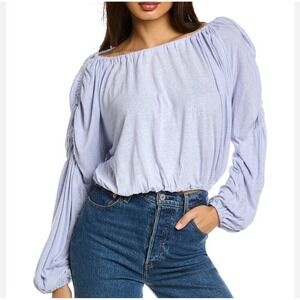 Free People Balloon Sleeve Top Small Boho Crop